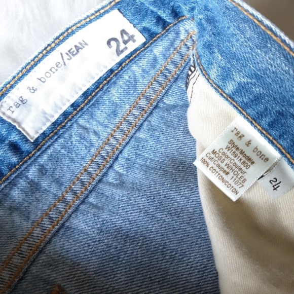 rag & bone Boyfriend Jean in Moss with Holes - Picture 4 of 4